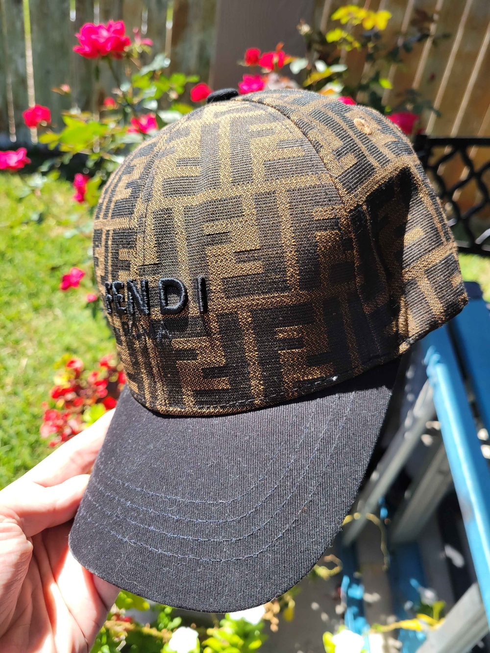 Fendi Roma Brown & Black FF Logo Baseball Cap - Picture 10 of 10